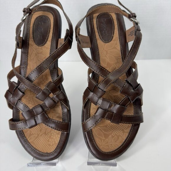 BOC Born Concept Kesia Strappy Brown Vegan Leather Open Toe Slingback Sandals 9M - Picture 2 of 14